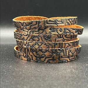 Intricate Black and Copper Leather wrap